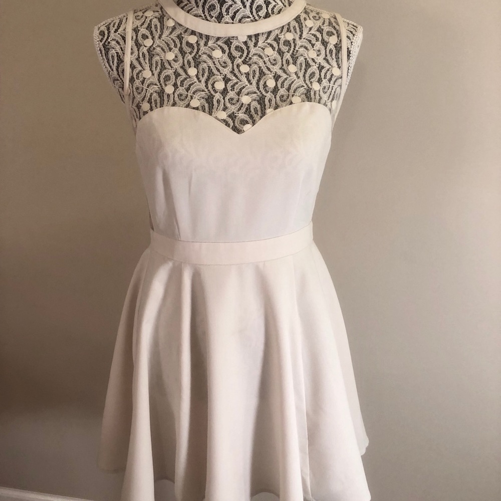 Urban outfitters cream mesh skater dress